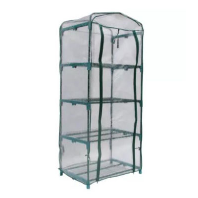 Gemakkelijk te monteren Transparante kas 4 tier Vinyl huis met staal buis Dia 16mm