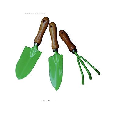 Essentiële tuingereedschapsset 3pcs houten handgreep mini-schaaf/raak/spade voor bloemplanten