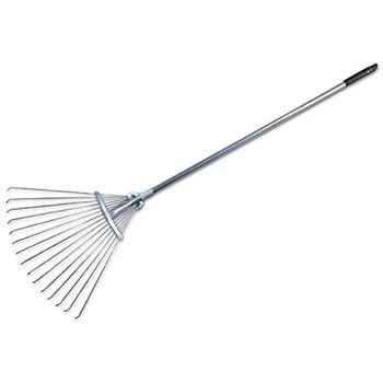 Gegalvaniseerde 58,3 inch verstelbare metalen rek gereedschap voor de tuin gazon blad zorg en onderhoud