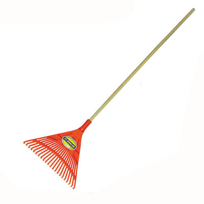 Houten greep tuin rek voor 22 Tines Plastic Leaf Distribution