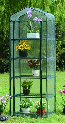 5 Tier PVC tuinhuis met staal buis frame Dia 16mm en vinyl kas design
