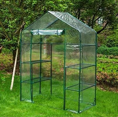 5 Tier PVC tuinhuis met staal buis frame Dia 16mm en vinyl kas design