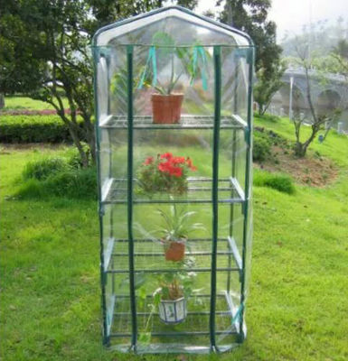 Gemakkelijk te monteren Transparante kas 4 tier Vinyl huis met staal buis Dia 16mm