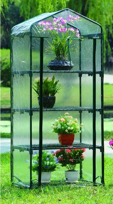 Gemakkelijk te monteren Transparante kas 4 tier Vinyl huis met staal buis Dia 16mm