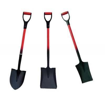 Op maat gemaakte ondersteuning 28 inch ronde punt schop met glasvezel handvat en D plastic greep