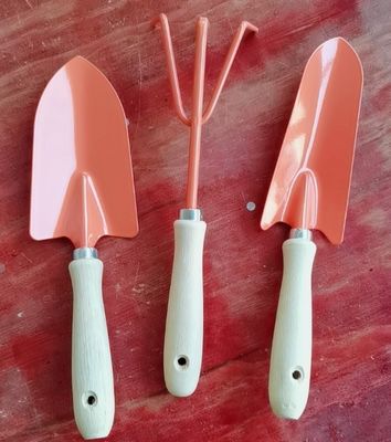 Essentiële tuingereedschapsset 3pcs houten handgreep mini-schaaf/raak/spade voor bloemplanten