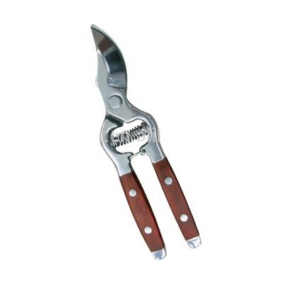 Stainless Steel Bypass Pruner met houten handvat Afwerking Spiegel Gepolijst
