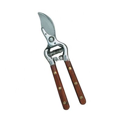 Stainless Steel Bypass Pruner met houten handvat Afwerking Spiegel Gepolijst